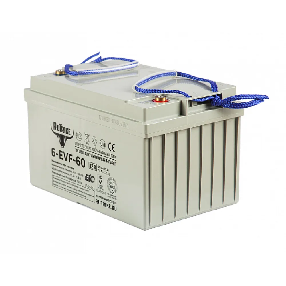 Тяговый аккумулятор RuTrike 6-EVF-60 (12V60A/H C3) 2